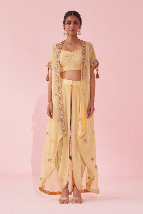 Gohar Yellow Cape Set