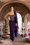Purple Saree Gown With Belt