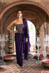 Purple Saree Gown With Belt