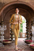 Yellow Printed Pant Suit With Inner
