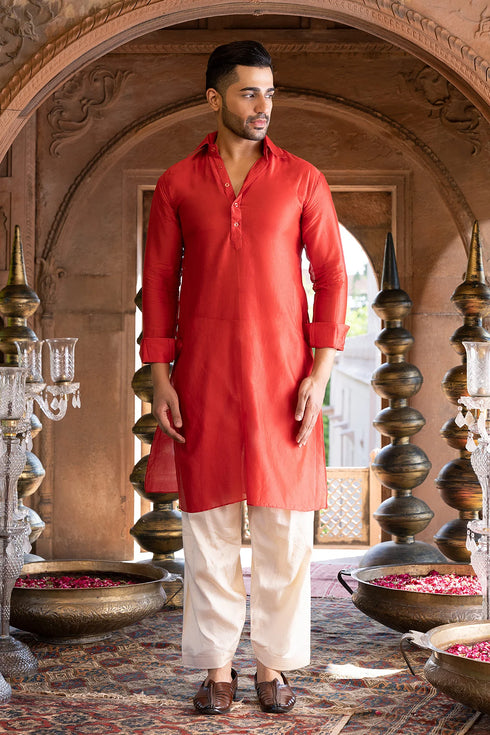 Red Kurta Set
