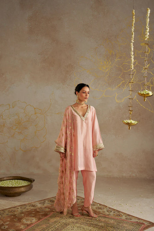 Blush Chanderi Kurta Set