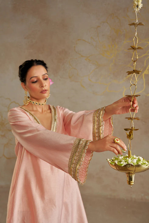 Blush Chanderi Kurta Set