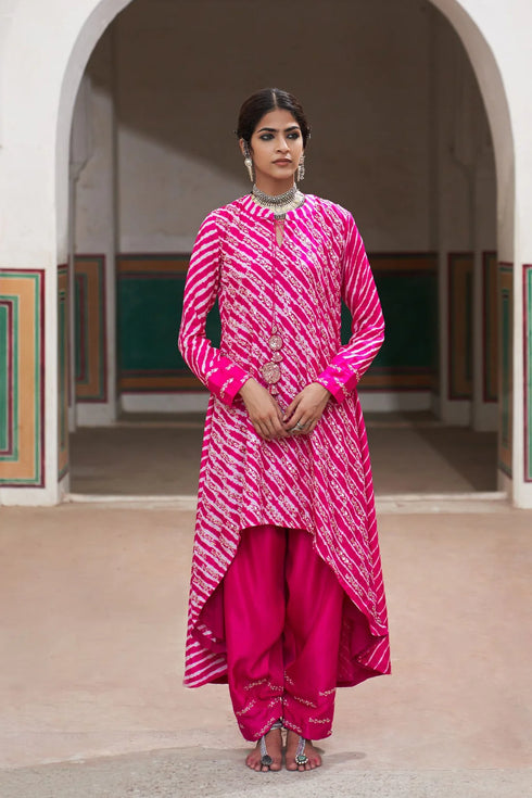 Leheriya High Low Kurta