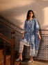 Darya Kurta With Floral Ladder Slim White Pant With Dupatta