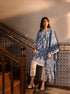 Darya Kurta With Floral Ladder Slim White Pant With Dupatta