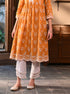 Afarin Anarkali Kurta with Round Hem Organza Panel Pants With Dupatta