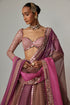 Mud Mauve Multicolor Lehenga With Sweetheart Full Sleeve Blouse