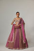 Mud Mauve Multicolor Lehenga With Elbow Sleeve Blouse