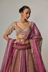 Mud Mauve Multicolor Lehenga With Elbow Sleeve Blouse