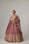 Mud Mauve Multicolor Chita Sequin Scattered Lehenga Set With V Neck Full Sleeves