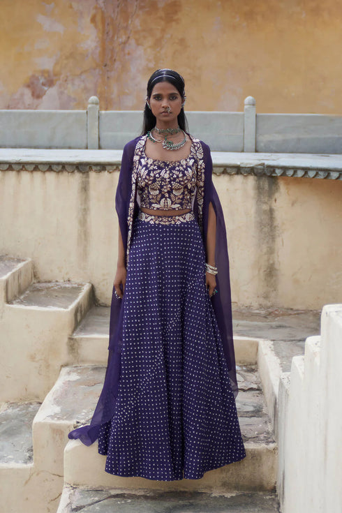 Royal Violet Lehenga Set