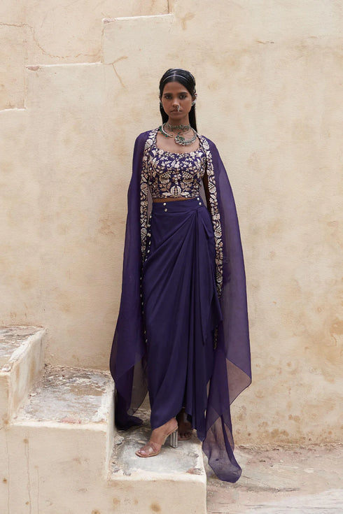 Royal Violet Skirt Set