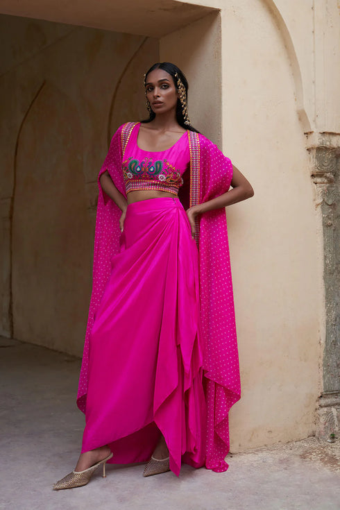 Boho Peacock Cape Set