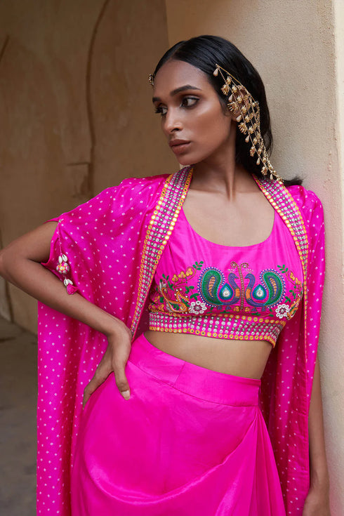 Boho Peacock Cape Set