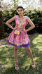 Violet Rhapsody- Hot Pink Tropical Printed Babydoll Dress