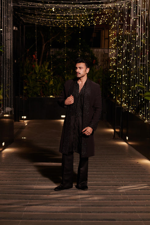 Jet Black Jacket Set