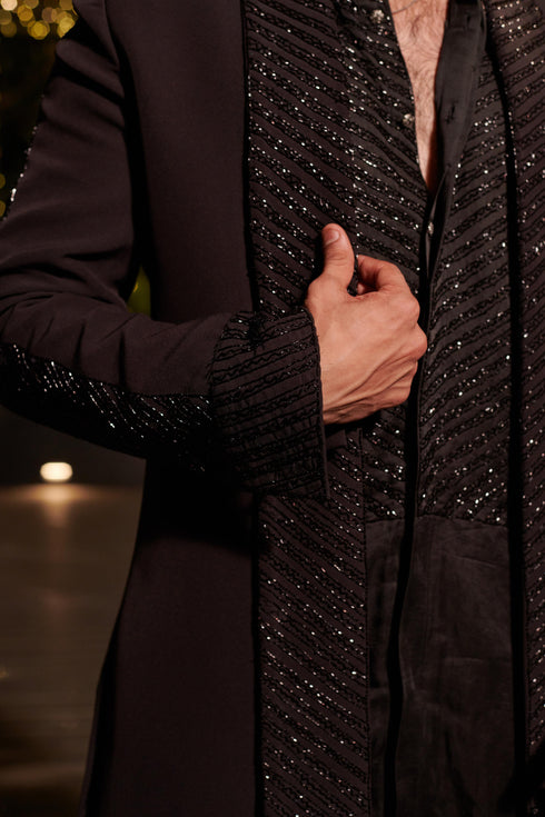 Jet Black Jacket Set