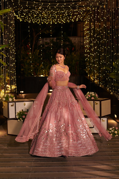 Flamingo Pink Lehenga Set