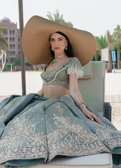 Verte Victoria Green Lehenga Set
