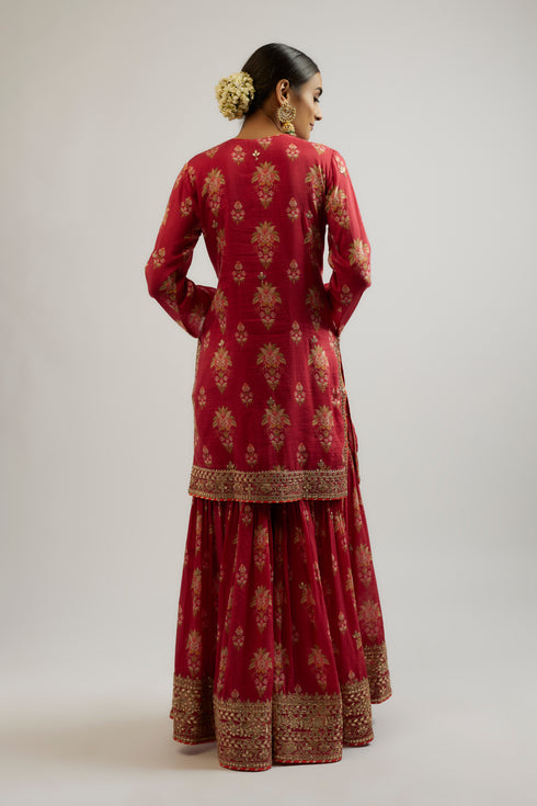 Sadhna Sharara Set - Red