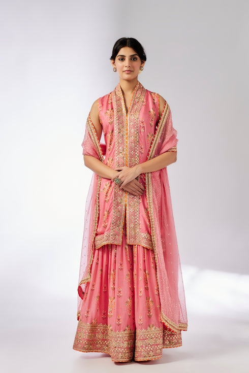 Dhriti Sleeveless Sharara Set - Pink