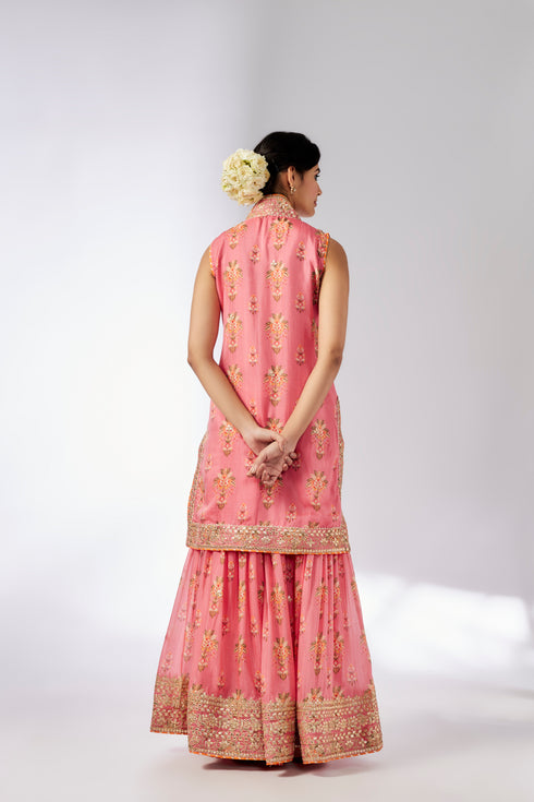 Dhriti Sleeveless Sharara Set - Pink