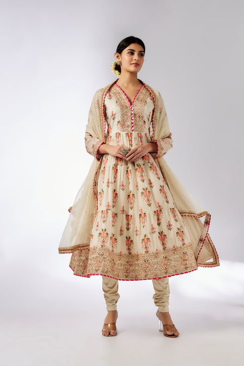 Joshna Tiered AG Set - Ivory