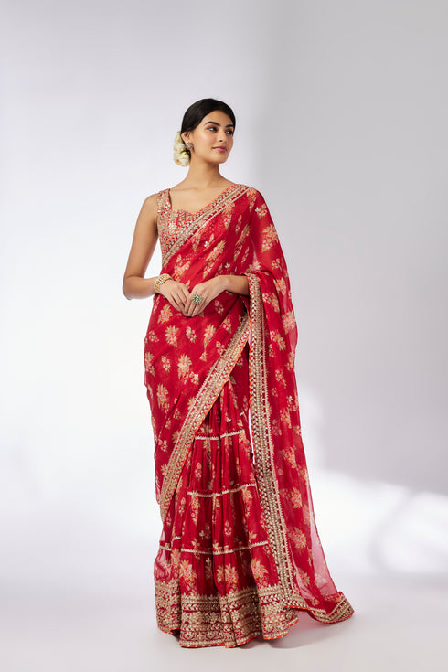 Mahira Saree Set - Red