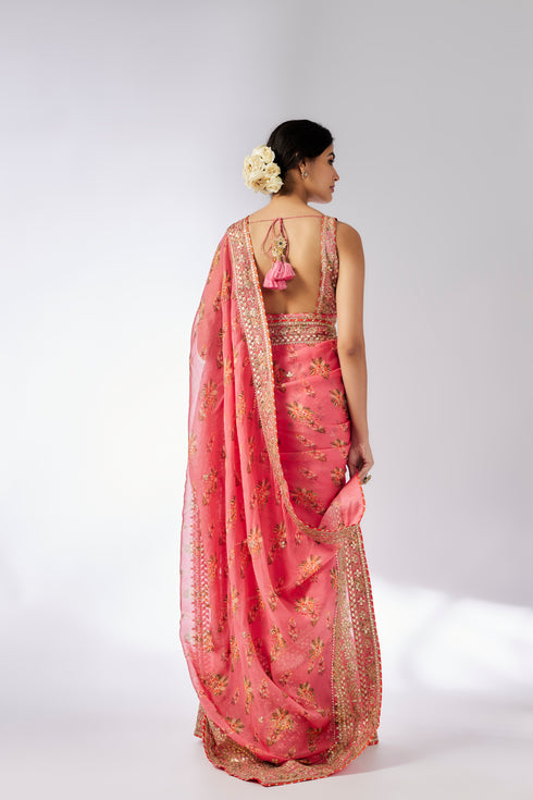 Mahira Saree Set - Pink