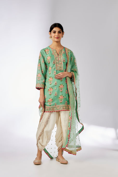Moulika Dhoti Set - Mint