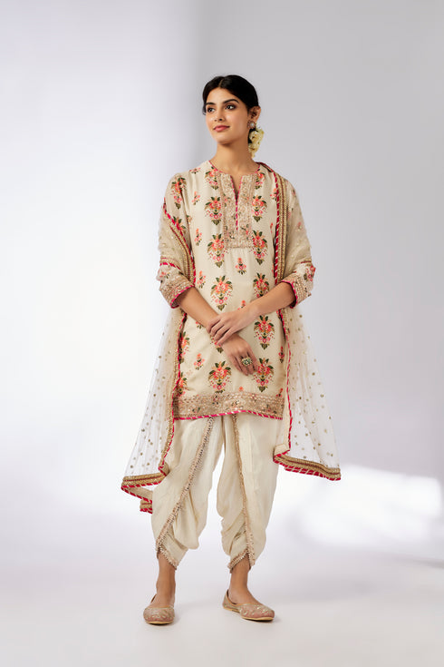 Moulika Dhoti Set - Ivory