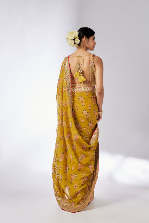 Masoom Saree Set - Mustard