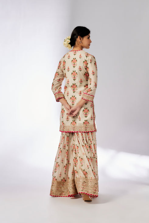 Sadhna Sharara Set - Ivory