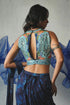 Blue Chiffon Pre-Draped Saree Set