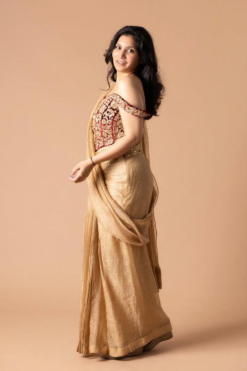 Raw Silk Lehenga With Blouse And Dupatta