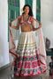 Off-White Linen Satin & Organza Lehenga Set