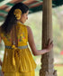 Mustard Chiffon Printed & Embroidered Co-Ord Set