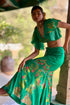 Emerald Green Chiffon Embroidered Co-Ord Set