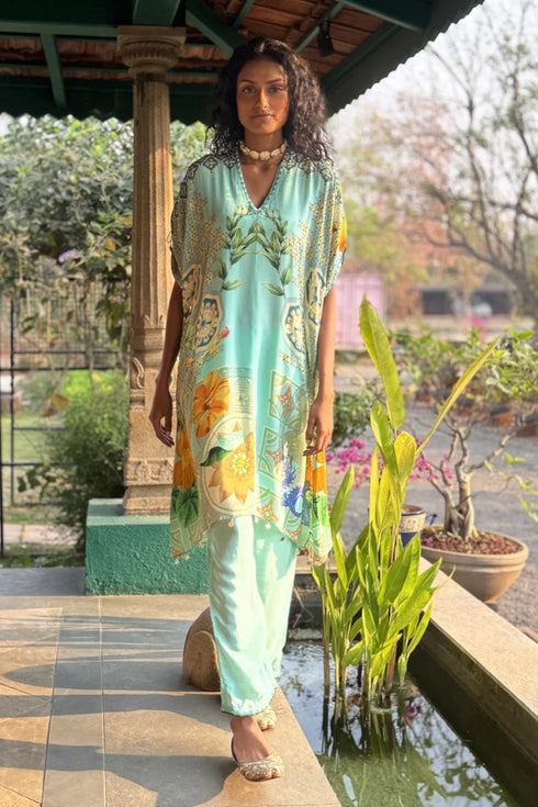 Aqua Crepe Co-Ord Set