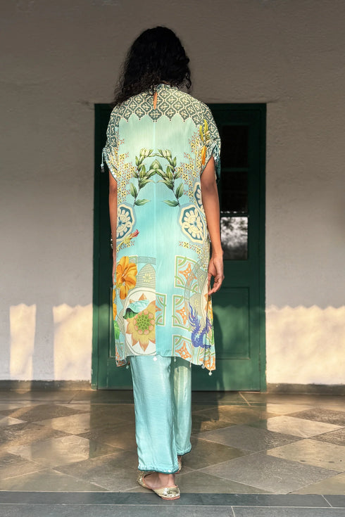 Aqua Crepe Co-Ord Set