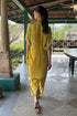 Yellow Chiffon & Linen Silk Co-Ord Set