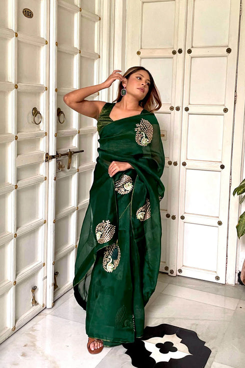 Peacock Boota Saree