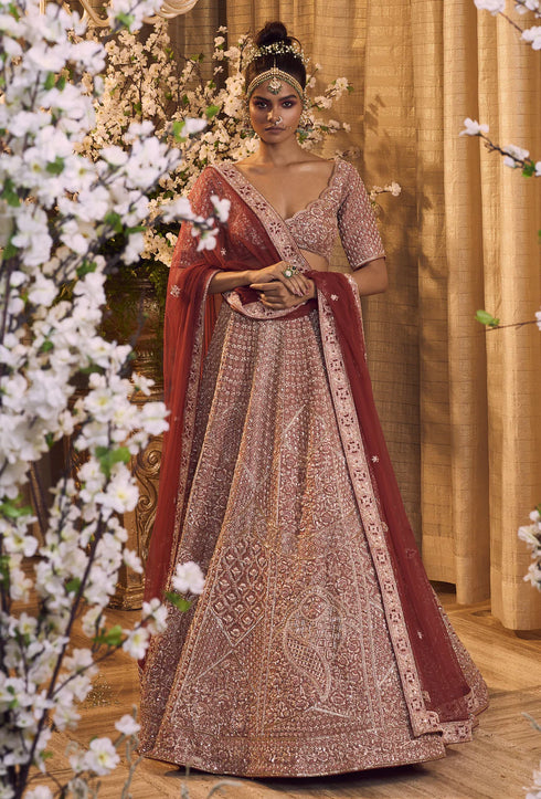Pink Zardosi Embroidered Lehenga Set