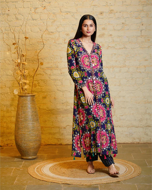 Misu Samara Flower Navy Blue