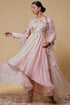 Blush Pink Embroidered Anarkali With Churidar And Dupatta