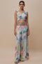 Euphoria Print Lifted Choli And Embroidered Belt Palazzo