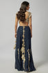 Navy Embroidered Back Tie-Up Choli With Sharara And Dupatta