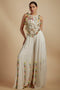 Ivory Embroidered Back Tie-Up Choli With Sharara
