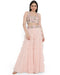 Rose Pink Geogertte Embroidered Choli With Back Tie Up And Georgette Sharara With Organza Ruffles